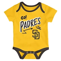 Infant & Newborn Outerstuff San Diego Padres All Day Play Three-Piece Bodysuit Set