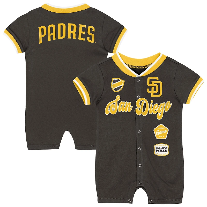 Combinaison à pinces marron pour bébé Outerstuff, San Diego Padres