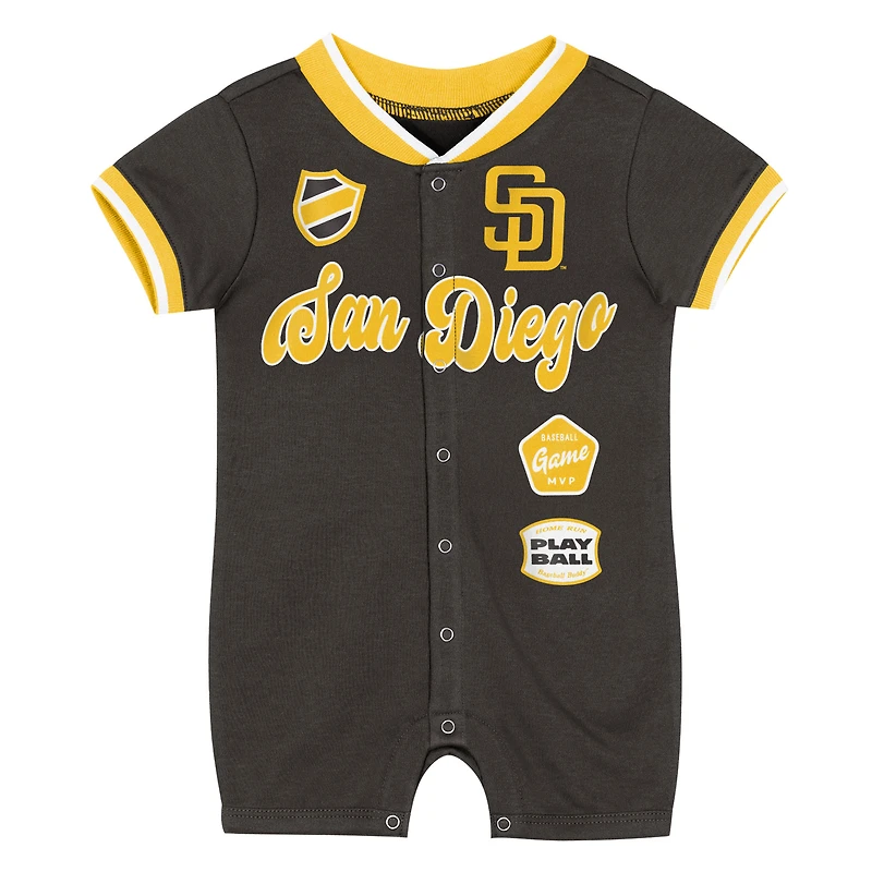 Combinaison à pinces marron pour bébé Outerstuff, San Diego Padres