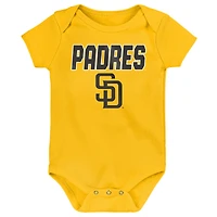 Infant Outerstuff San Diego Padres Home Plate 3-Piece Bodysuit Set