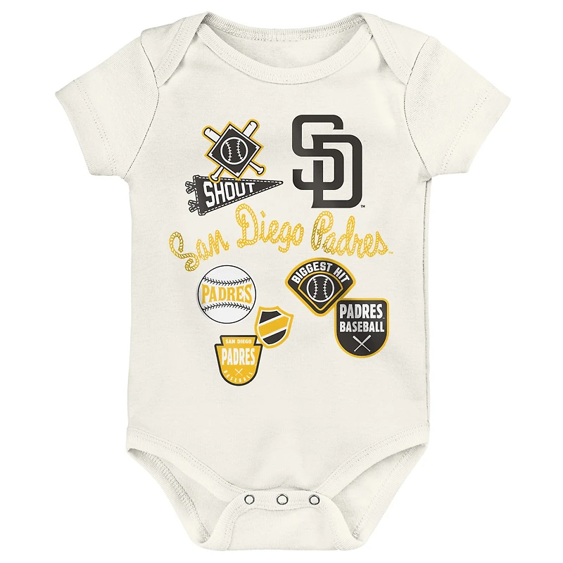 Ensemble de body 3 pièces Baby Outerstuff San Diego Padres Home Plate