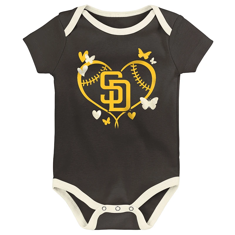 Infant Outerstuff San Diego Padres Home Team 3-Pack Bodysuit Set