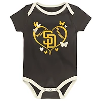 Infant Outerstuff  San Diego Padres Home Team 3-Pack Bodysuit Set