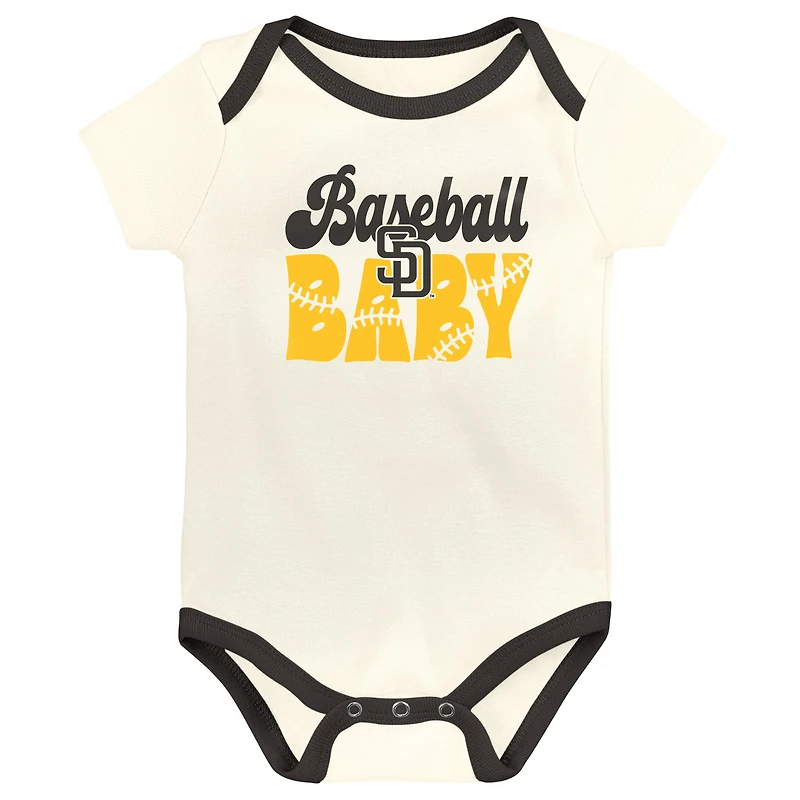 Ensemble de 3 bodies pour bébé Outerstuff San Diego Padres Home Team