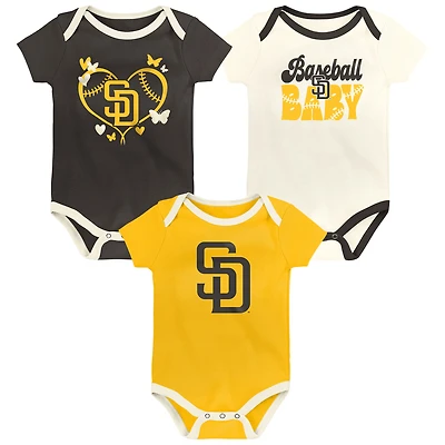 Infant Outerstuff San Diego Padres Home Team 3-Pack Bodysuit Set