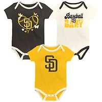 Infant Outerstuff  San Diego Padres Home Team 3-Pack Bodysuit Set