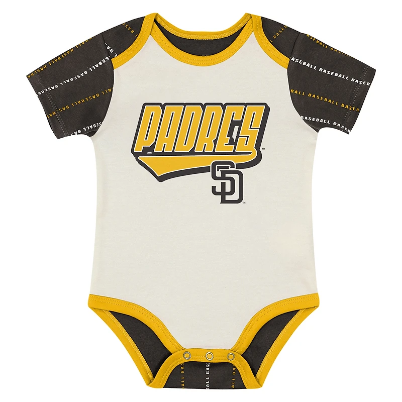 Ensemble body et short Baby Outerstuff blanc/marron San Diego Padres Lead Run