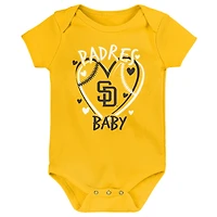 Ensemble de trois bodies pour bébé San Diego Padres Slide Home