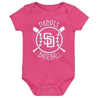 Infant San Diego Padres Slide Home Three-Pack Bodysuit Set