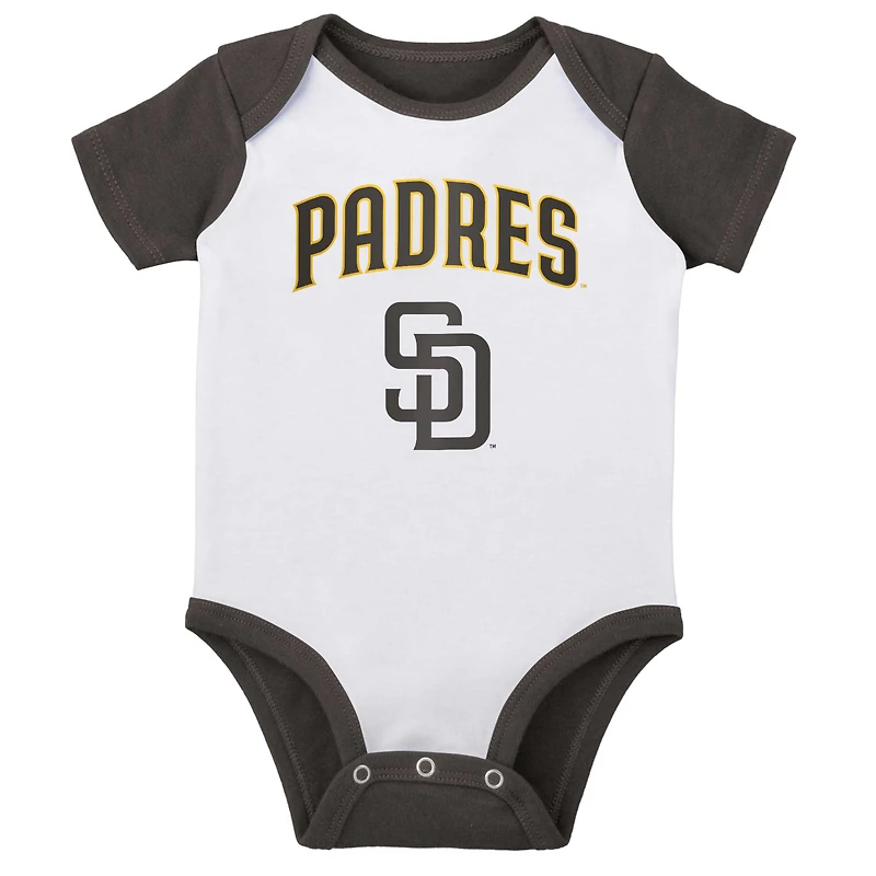 Ensemble de deux bodys Little Slugger blanc/gris chiné San Diego Padres pour bébé