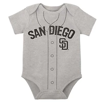 Ensemble de deux bodys Little Slugger blanc/gris chiné San Diego Padres pour bébé