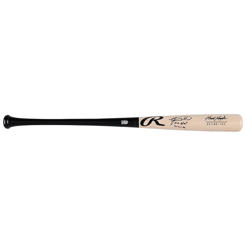 Jackson Merrill San Diego Padres Autographed Black/Tan Rawlings Player Preferred Bat with "MLB Debut 3/20/24" Inscription