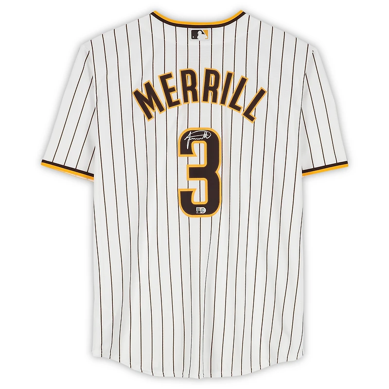 Jackson Merrill San Diego Padres Autographed White Nike Replica Jersey