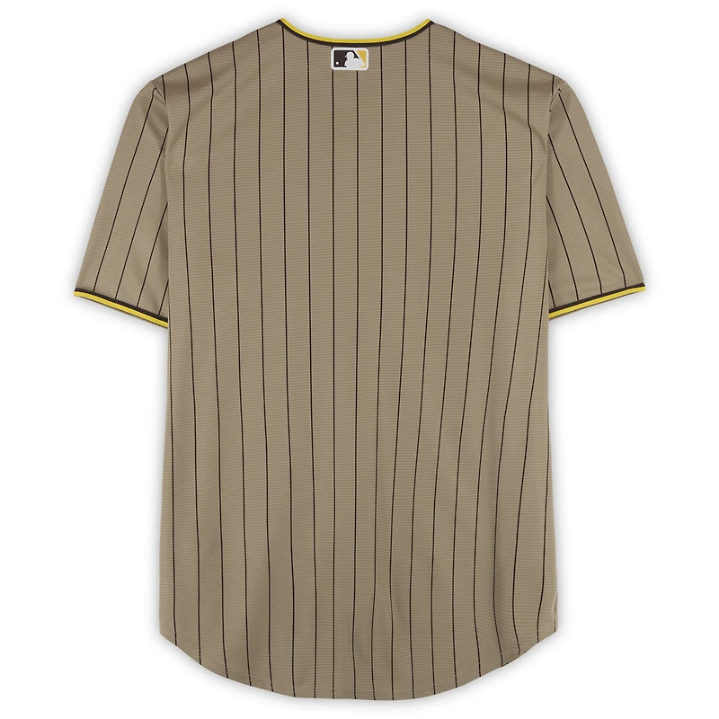 Maillot réplique Nike beige autographié des Padres de San Diego, porté par Kruz Schoolcraft