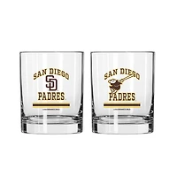 Logo Brands San Diego Padres 12oz. Current & Throwback Logos Two-Pack Glass Set