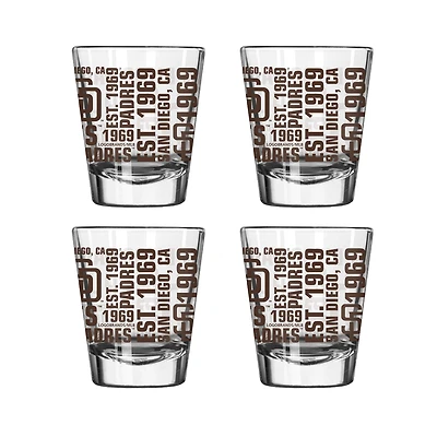 Logo Brands San Diego Padres 4-Pack 2oz. Shot Glass Set