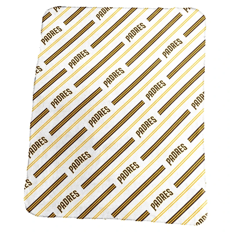 Couverture polaire à rayures verticales classiques 50 po x 60 po avec logo des Padres de San Diego