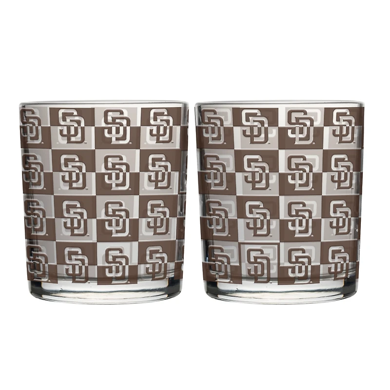 Ensemble de deux verres à whisky Logo Brands San Diego Padres de 35 cl (12 oz) à motifs de grillades