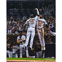 Photographie de célébration signée par Manny Machado et Fernando Tatis Jr. des Padres de San Diego, 16" x 20"