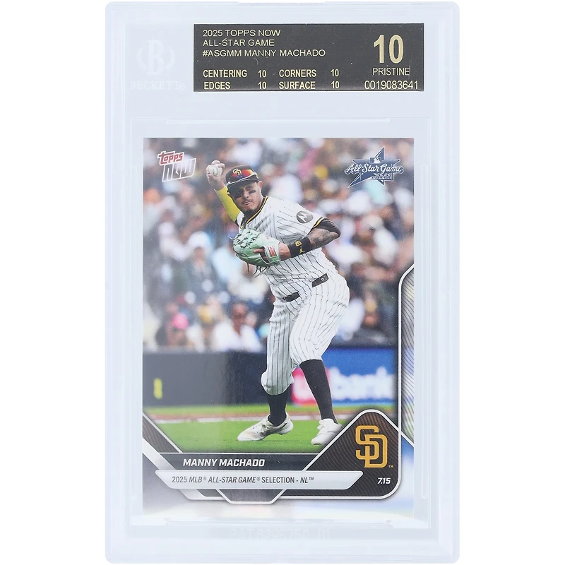 Manny Machado San Diego Padres 2025 Topps Now 2025 MLB All-Star Game Selection - NL Black Label #ASG-MM BGS Authenticated 10 Card - 10,10,10,10 Subgrades