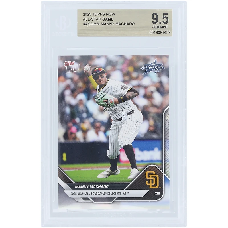 Manny Machado San Diego Padres 2025 Topps Now 2025 MLB All-Star Game Selection NL #ASG-MM BGS Authenticated 9.5 Card