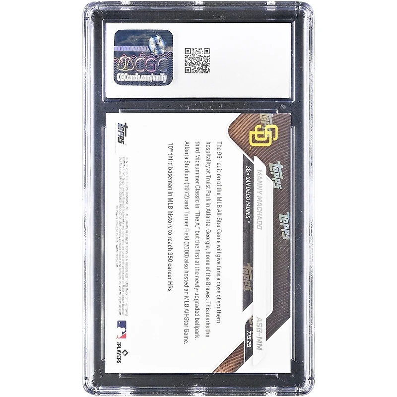 Carte Manny Machado, Padres de San Diego, Match des étoiles Topps Now 2025 #ASG-MM, authentifiée CGC 9.5
