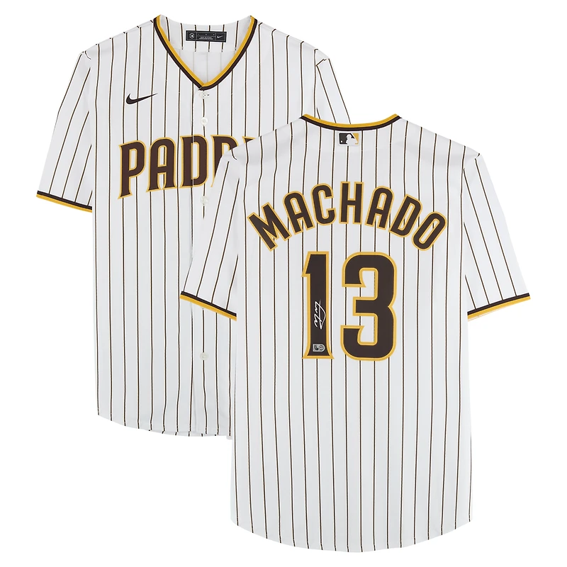 Maillot réplique blanc Nike autographié de Manny Machado (Padres de San Diego)