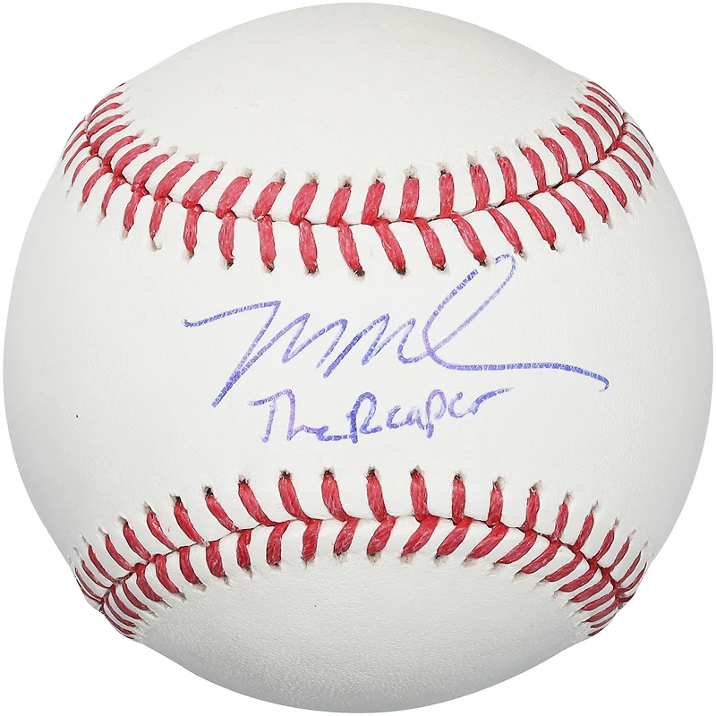 Balle de baseball autographiée par Mason Miller des Padres de San Diego avec l'inscription « The Reaper »