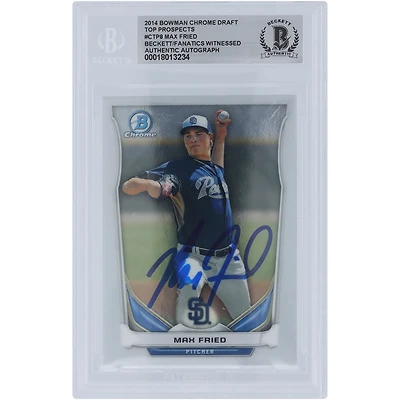 Max Fried San Diego Padres Autographed 2014 Bowman Chrome Draft Top Prospects #CTP-8 Beckett Fanatics Witnessed Authenticated Card