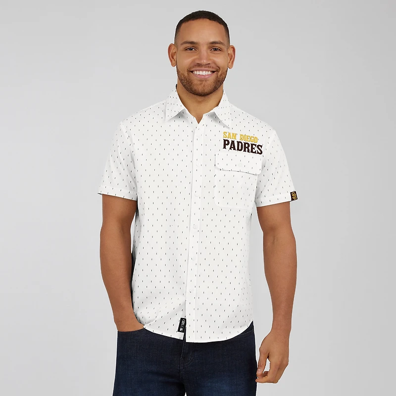 Men's Darius Rucker Collection by Fanatics Cream San Diego Padres Printed Button-Down Shirt