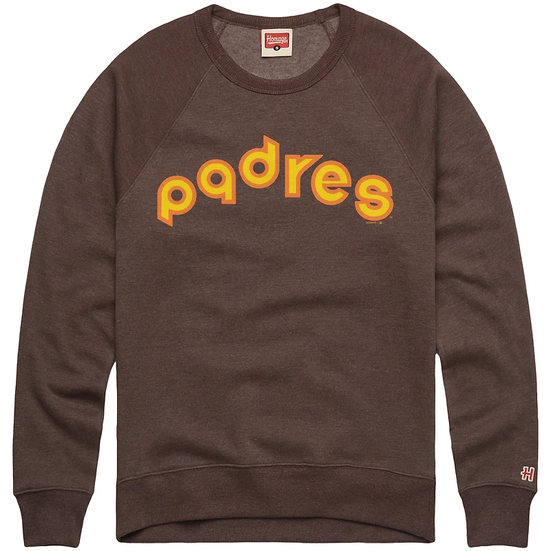 Men's Homage  Brown San Diego Padres Retro Tri-Blend Pullover Sweatshirt