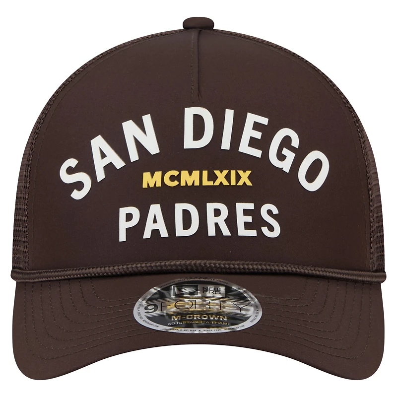 Men's New Era  Dark Brown San Diego Padres Minimalist 9FORTY A-Frame Adjustable Hat