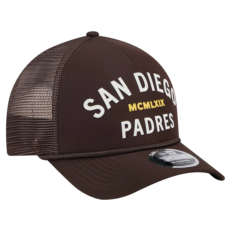 Men's New Era Dark Brown San Diego Padres Minimalist 9FORTY A-Frame Adjustable Hat