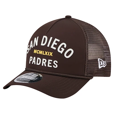 Casquette ajustable minimaliste 9FORTY A-Frame marron foncé New Era pour homme des Padres de San Diego