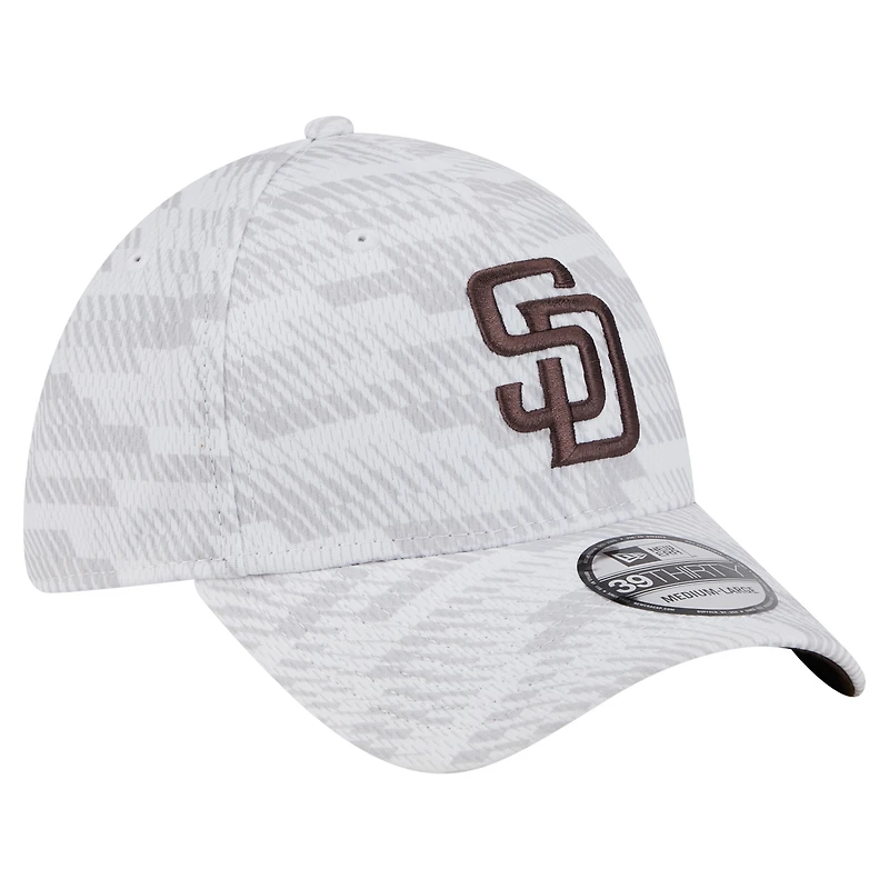Casquette New Era blanche San Diego Padres Graded 39THIRTY Flex pour homme