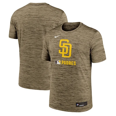 T-shirt Nike marron authentique des Padres de San Diego pour homme Velocity Dri-FIT