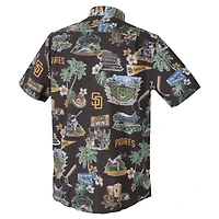 Haut boutonné de performance Reyn Spooner Brown San Diego Padres Scenic Tri-Blend pour homme
