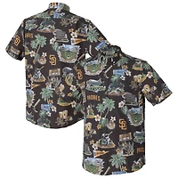 Haut boutonné de performance Reyn Spooner Brown San Diego Padres Scenic Tri-Blend pour homme