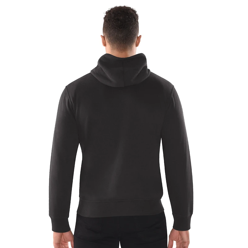 Men's Starter Black San Diego Padres Classic Distressed Full-Zip Hoodie