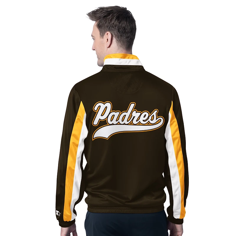 Veste zippée Starter Brown des San Diego Padres pour homme