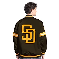 Veste universitaire Starter Brown pour homme des San Diego Padres Scout à boutons-pression