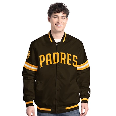 Veste universitaire Starter Brown pour homme des San Diego Padres Scout à boutons-pression