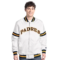 Men's Starter  White San Diego Padres Cooperstown Scout Full-Snap Varsity Jacket