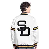 Veste universitaire blanche Starter Scout pour homme des Padres de San Diego Cooperstown