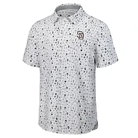 Chemise boutonnée à manches courtes pour homme Tommy Bahama grise San Diego Padres Nova Wave Riptide Rally Camp