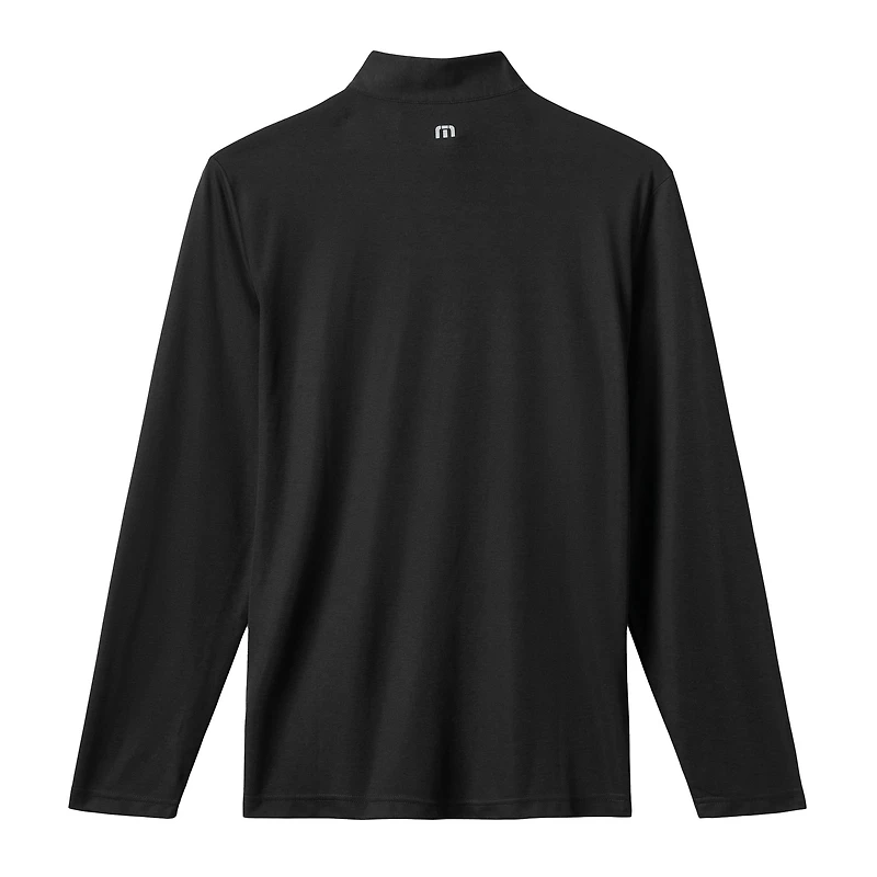 Men's TravisMathew  Black San Diego Padres Time to Tailgate Tri-Blend Quarter-Zip Pullover