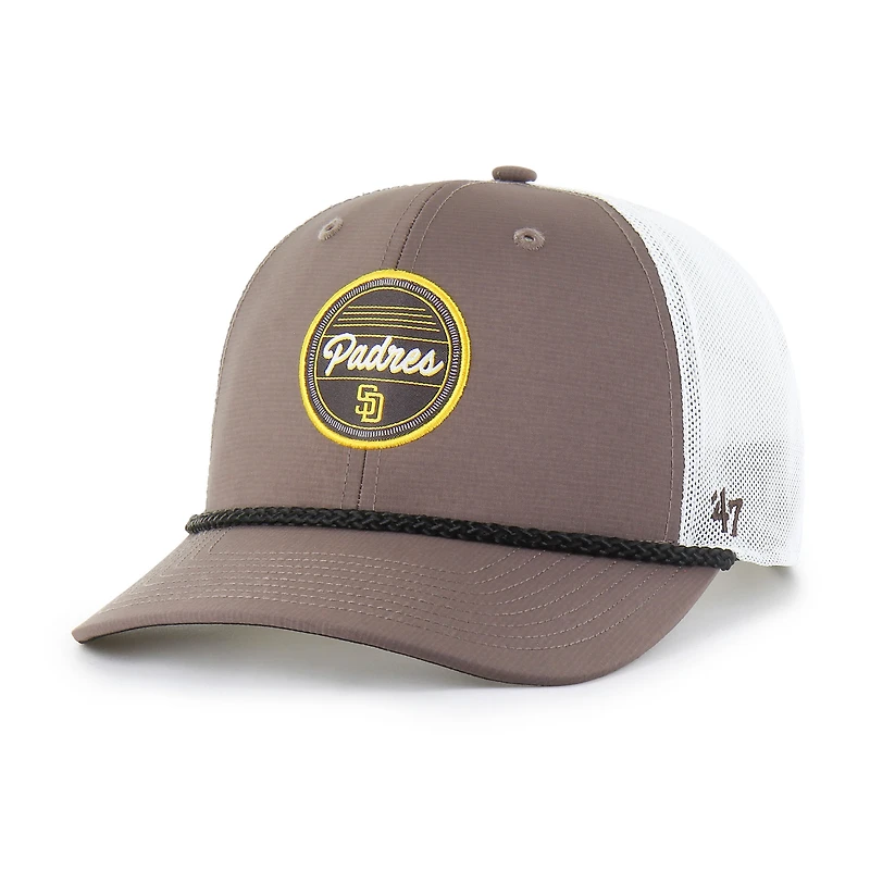 Casquette ajustable Fairway Trucker marron/blanc '47 pour homme des Padres de San Diego