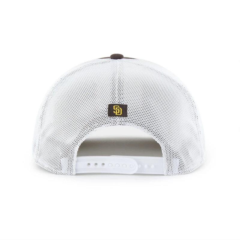 Casquette de camionneur ajustable à rayures marron/blanc '47 pour homme des Padres de San Diego