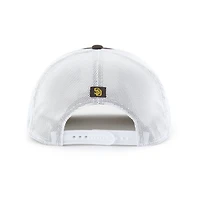 Casquette de camionneur ajustable à rayures marron/blanc '47 pour homme des Padres de San Diego
