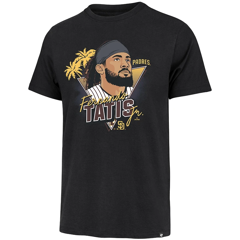 Men's '47 Fernando Tatis Jr. Black San Diego Padres Player Caricature Franklin T-Shirt